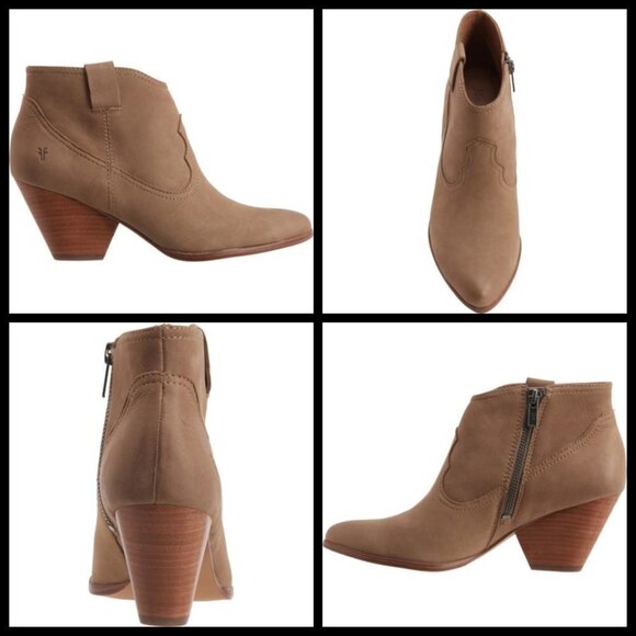 💕FRYE💕 Rory Bootie Ash Cowboy Ankle Western Boots Pointed Toe Leather 10 NWOT - Picture 3 of 16